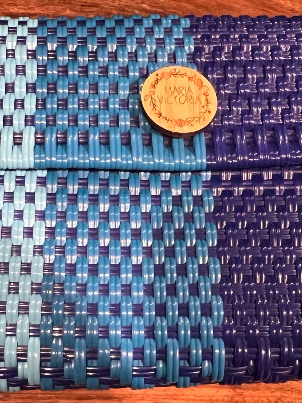 Maria Victoria Blue Woven Crossbody Bag